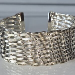 Elegant Silver Woven Bracelet